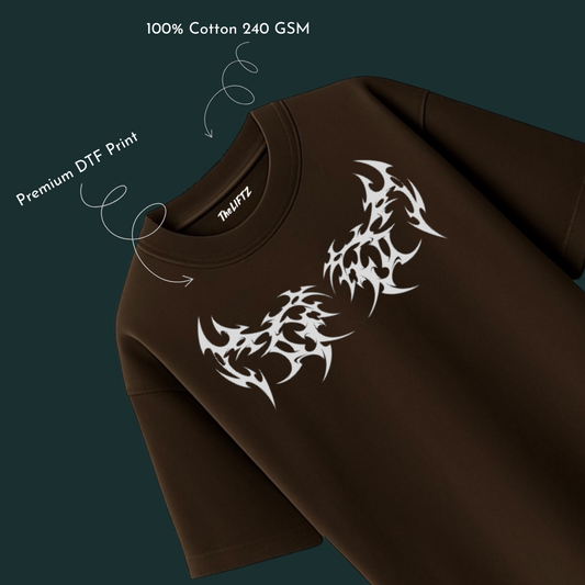 Earth Tone Brown – 240 GSM Pure Cotton Oversized T-Shirt