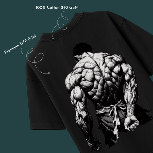 1% Better Black Drop‑Shoulder Tee – 240 GSM Premium 100% Cotton