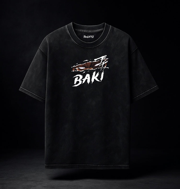 Baki Acid Wash Oversized Tee – The Liftz