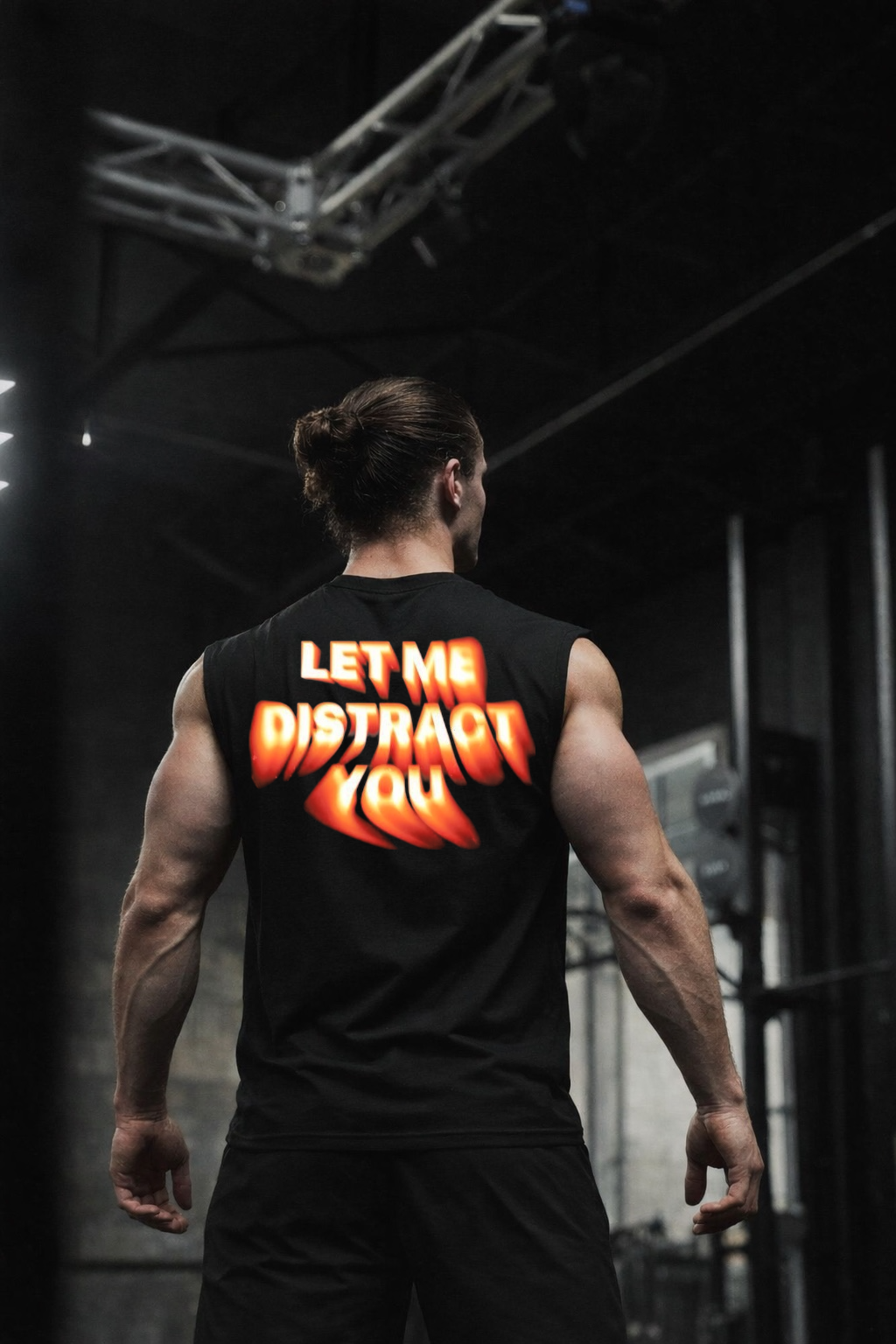 Black Half Cut-Off Oversized T-Shirt – “Let Me Distract You” | 240 GSM Premium Cotton | TheLiftz
