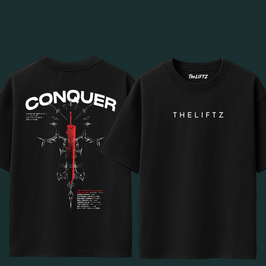 Conquer Design – 240 GSM Pure Cotton Oversized T-Shirt