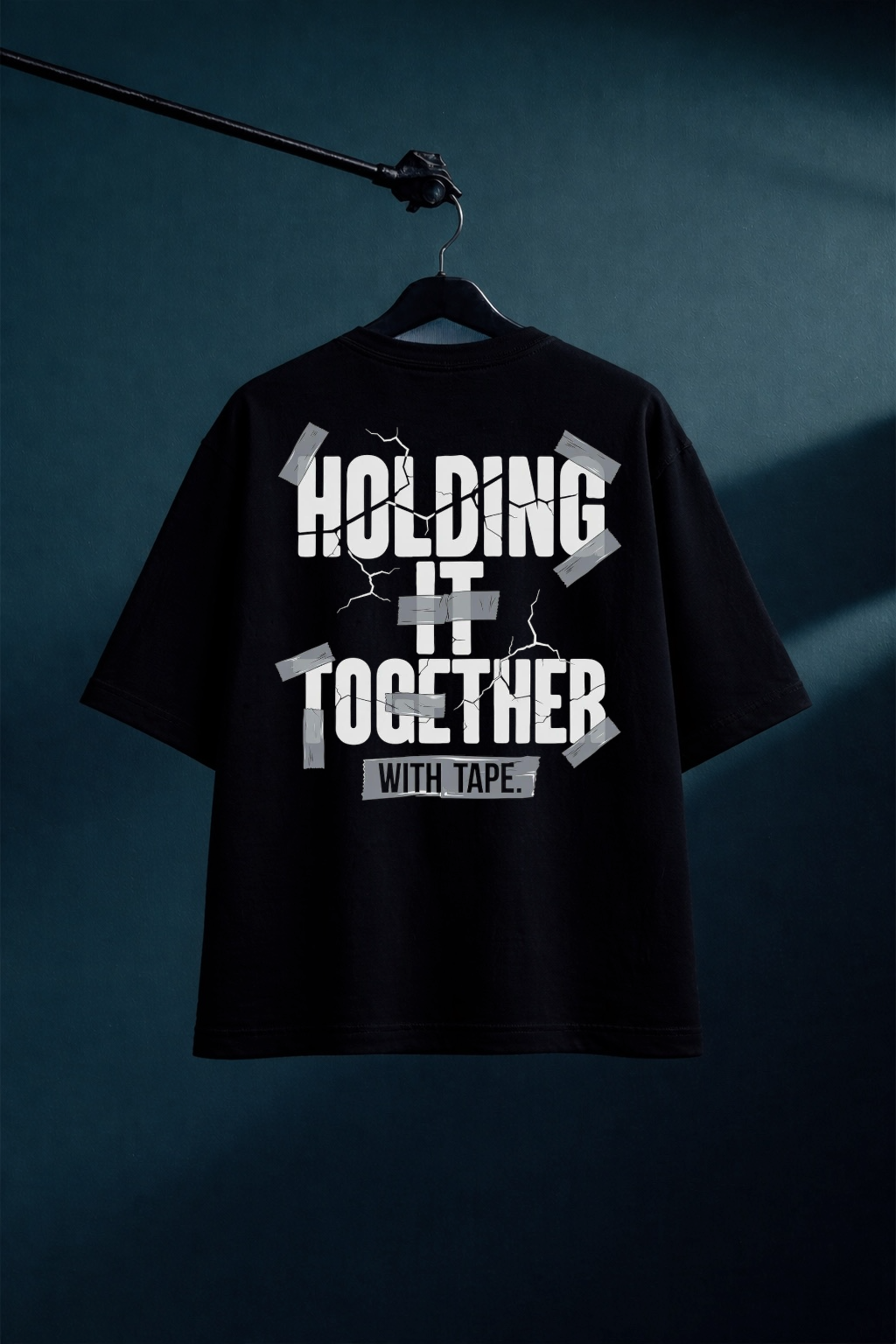 Black Oversized Gym T-Shirt 240 GSM | Holding It Together | TheLiftz